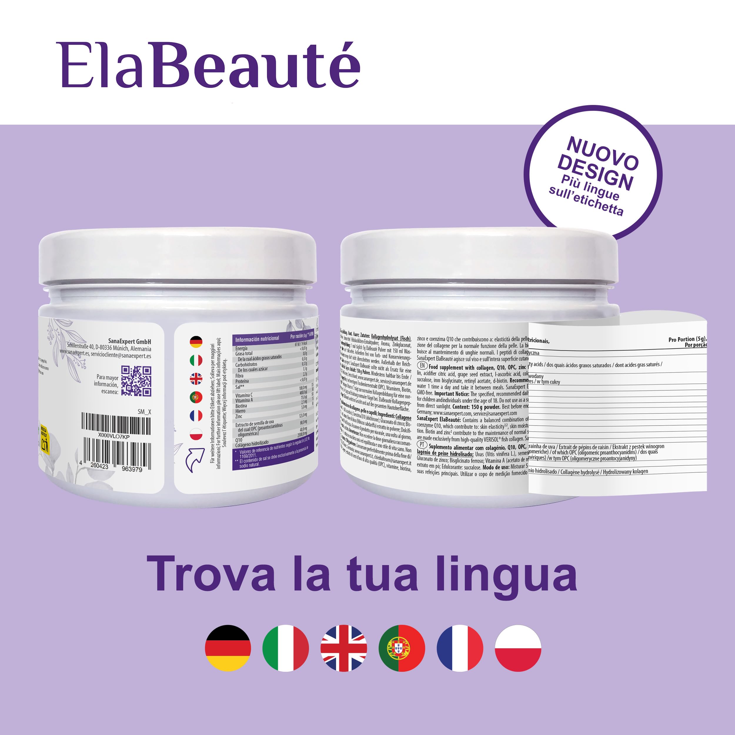 Pack Belleza SanaExpert – Cabello y Piel | Haar Forte + ElaBeauté Colágeno | Biotina, Zinc, Colágeno Verisol®, Q10