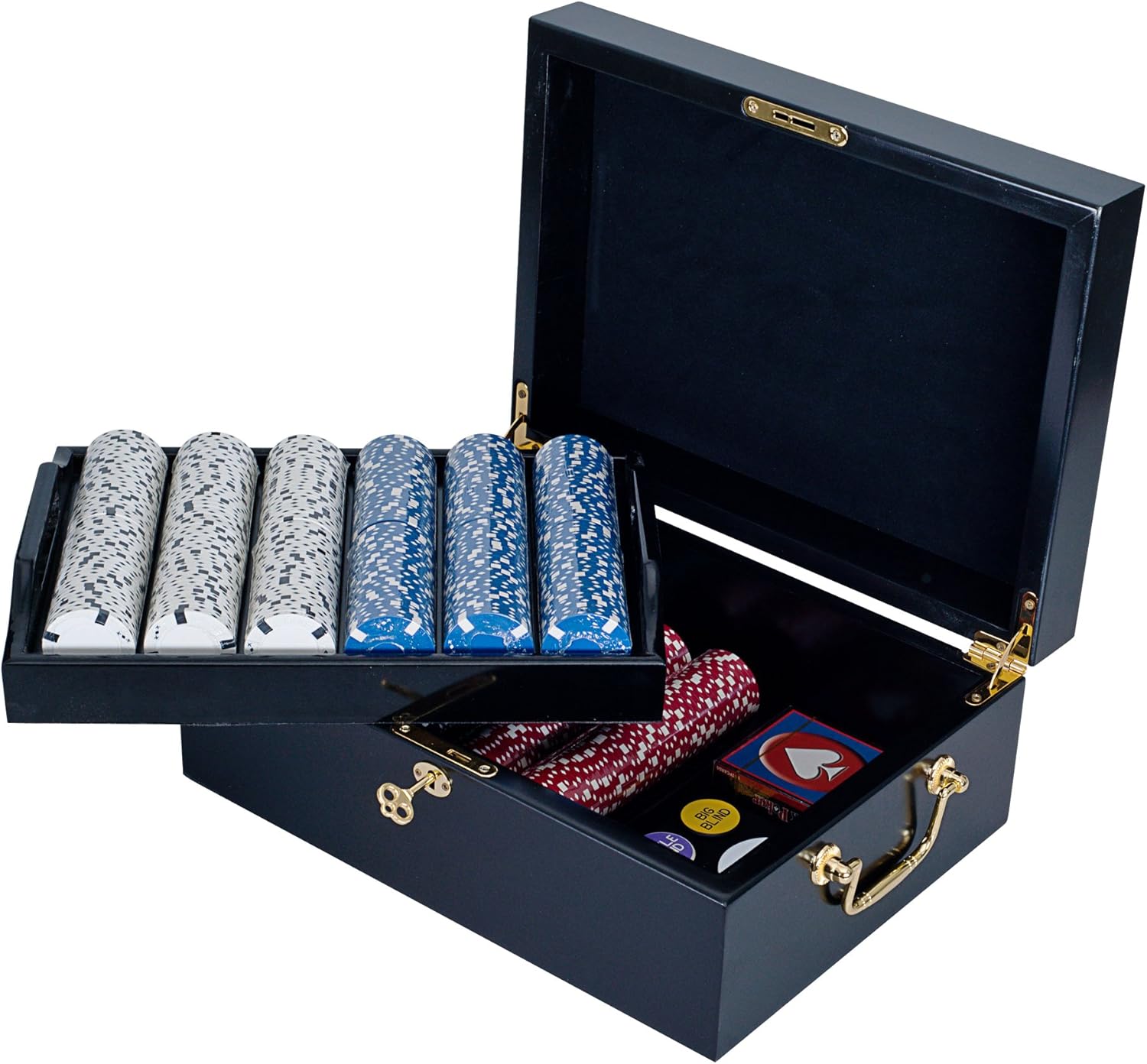 Trademark Poker 500 Chip Big Slick Texas Hold'em Set with Mahogany Case, 11.5gm