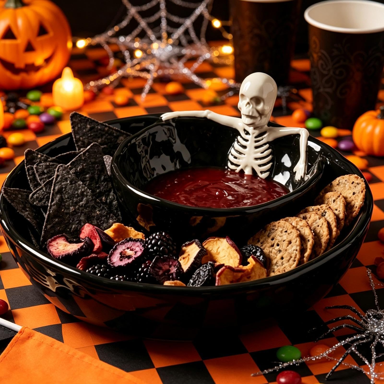Dipschalen Halloween Schädel Keramik Gruselige Dekoteller