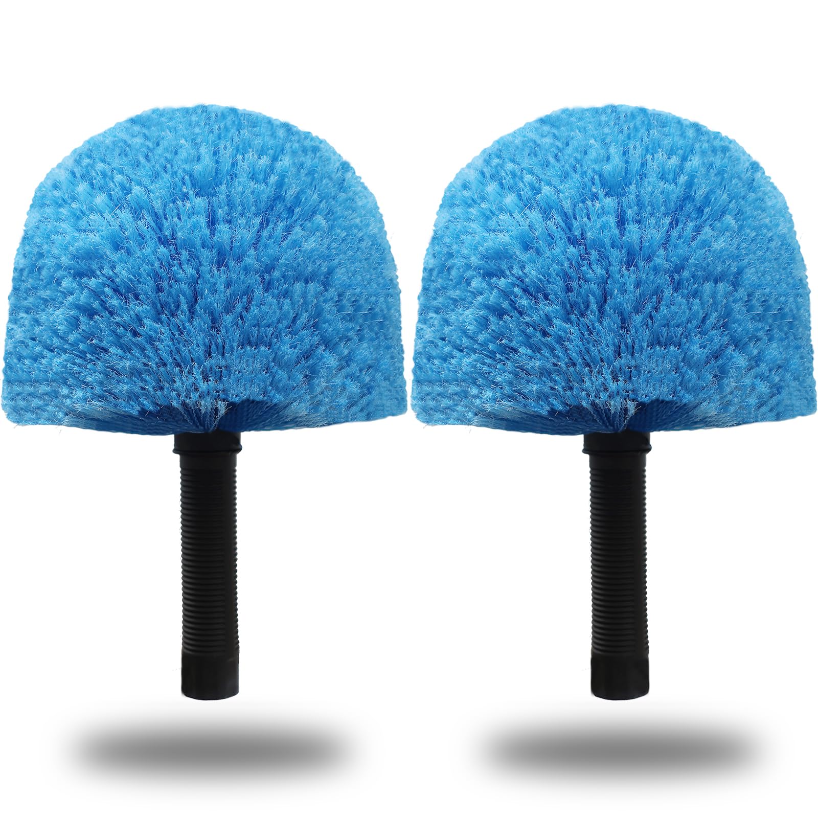 2 Pack Robust Cobweb Duster Head Brush – Superior Twist-On Web Cleaning Tool – Spider Web Remover Brush Compatible with Standard 3/4 Inch Threaded Poles for Outdoor &amp; Indoor Use – Head Only (Blue)