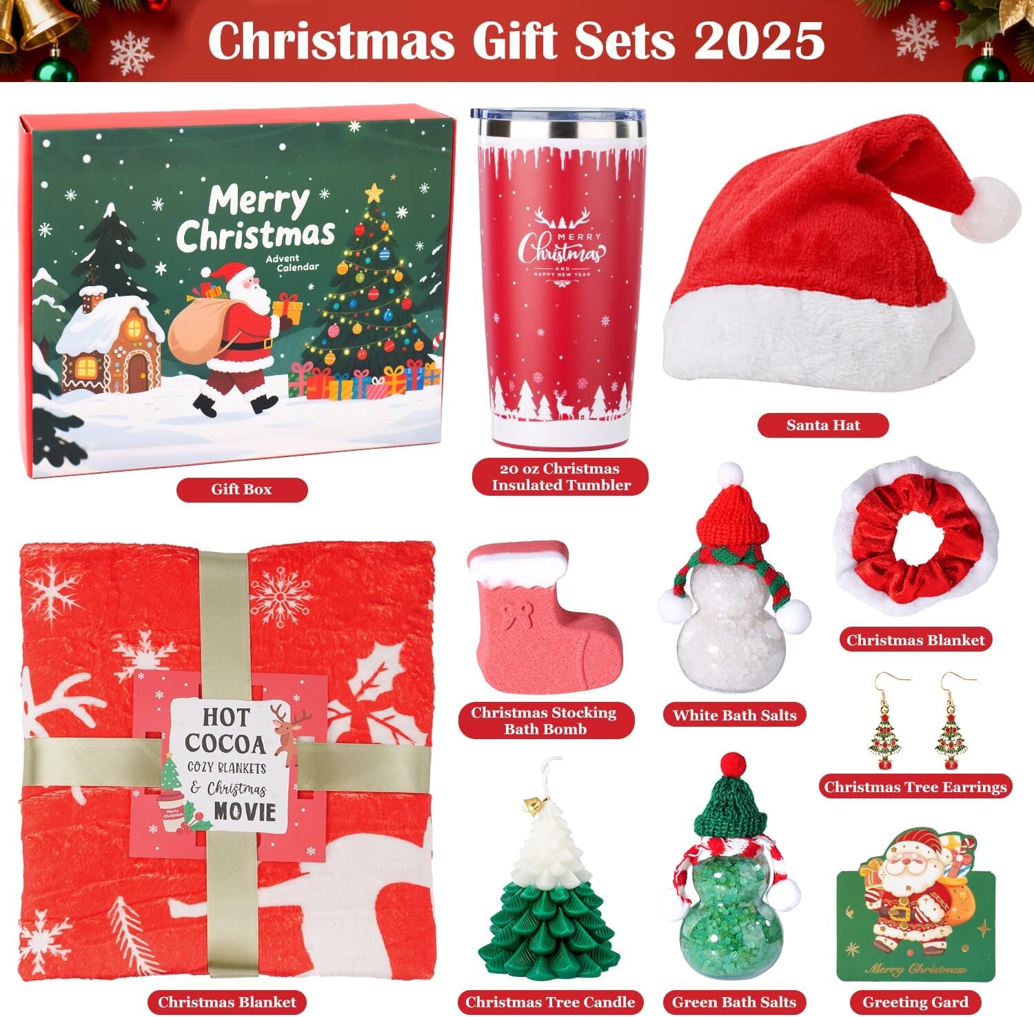 Ithmahco Christmas Spa Gift Basket for Women, Christmas Relaxation Gifts for Women Mom Coworkers Teacher Sister Wife Friends, Xmas Gifts for Mom, Womens Xmas Presents, Secret Santa Gift for Woman - Image 2