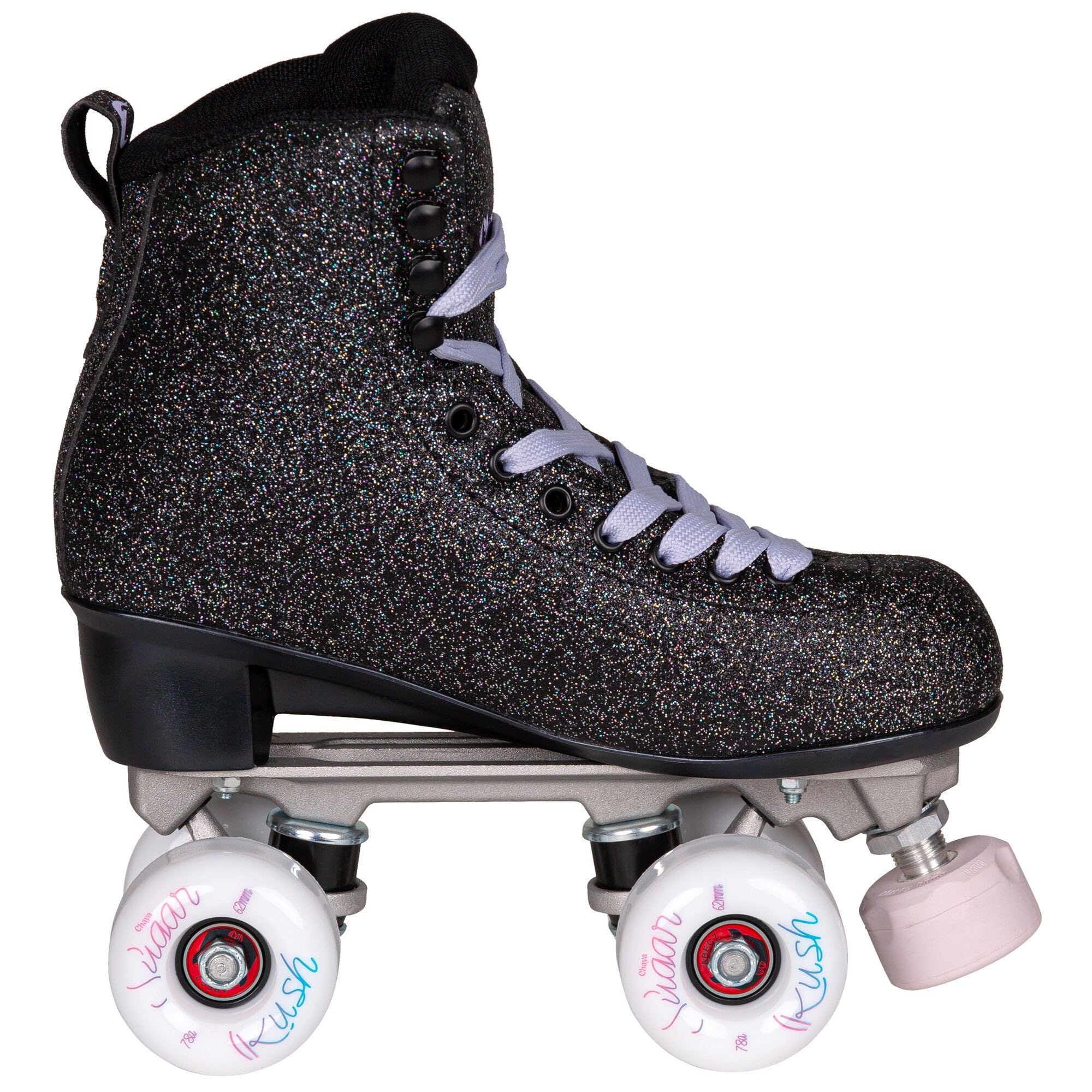 Chaya Rollschuhe Deluxe Starrynight - Roller Skates für Damen und Herren im Retro-Look für Roller-Disco - Roll-Schuhe in Schwarz