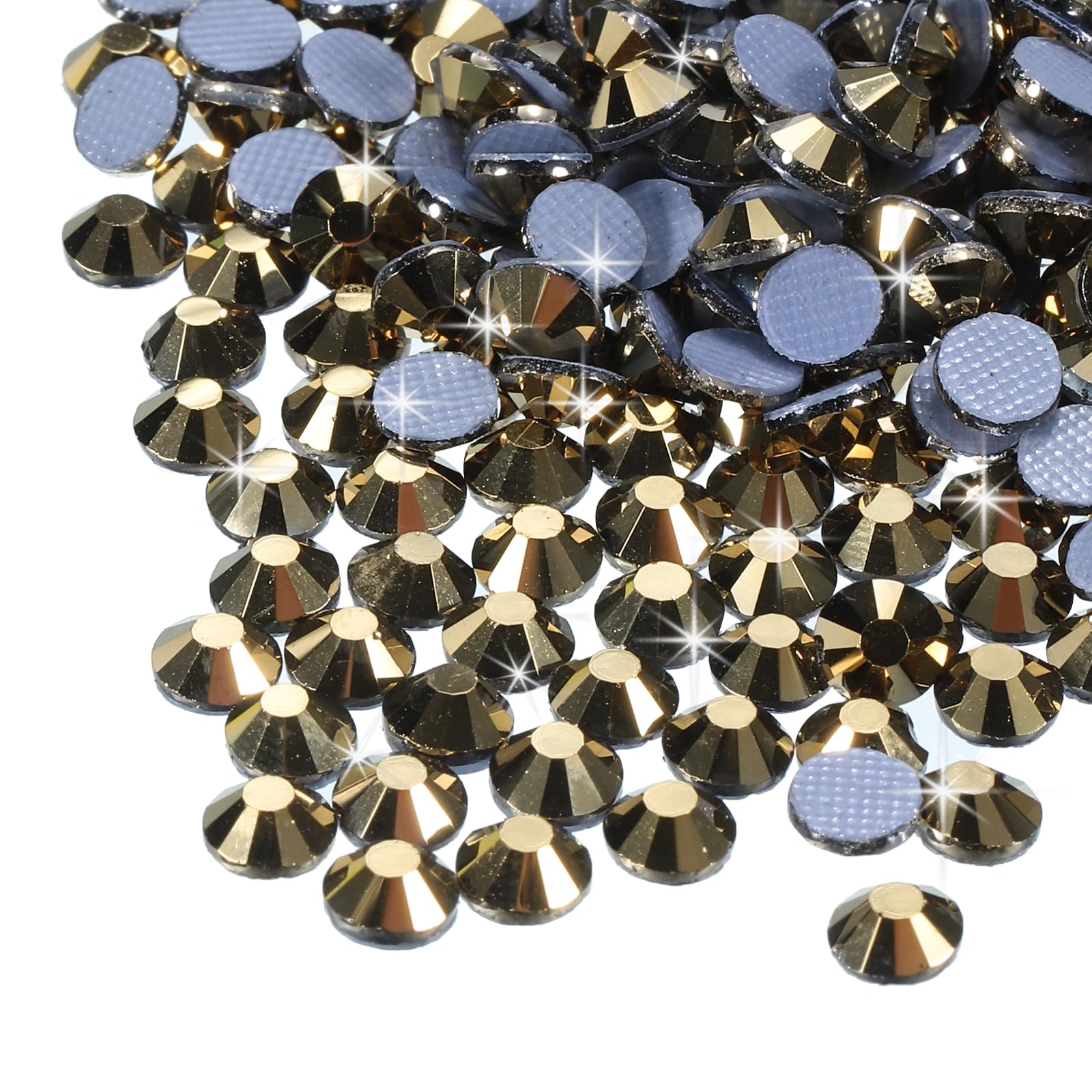 sourcing map 1440 Pcs Hotfix Rhinestones Flatback Crystal Glass Gems for Crafts Clothes DIY Decoration(SS16 4mm, Mine Gold) — image 1