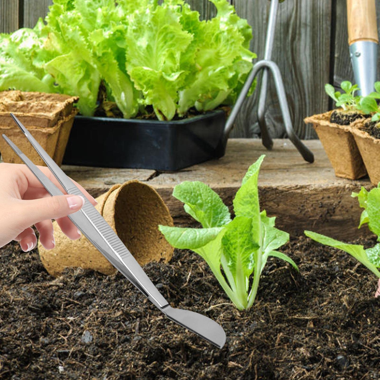 Herramienta Pinzas Bonsai | Cómoda Herramienta para Doble Cabezal | Pinzas para Plantas jardinería para aflojar, presionar, deshierbar, fertilizar bonsái, Regalo para los Amantes