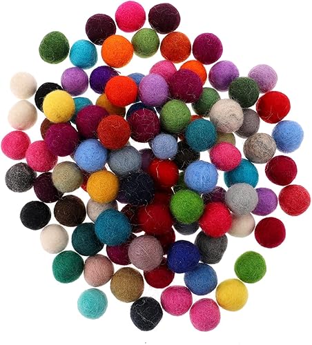 VICASKY Decoraciones de Navidad, decoraciones de Navidad, bolas de fieltro, pompones para manualidades, pompones surtidos para artes y manualidades,