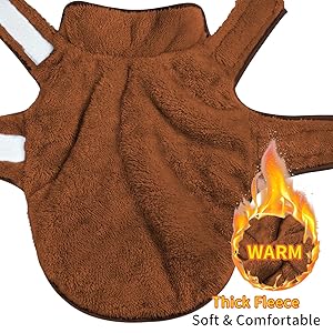 Malier Dog Winter Coat, Reversible Fleece Dog Cold Weather Coats, Windproof Warm Snow Puppy Jacket Vest Pet Clothes for Small Medium Large Dogs (Brown, X-Small)