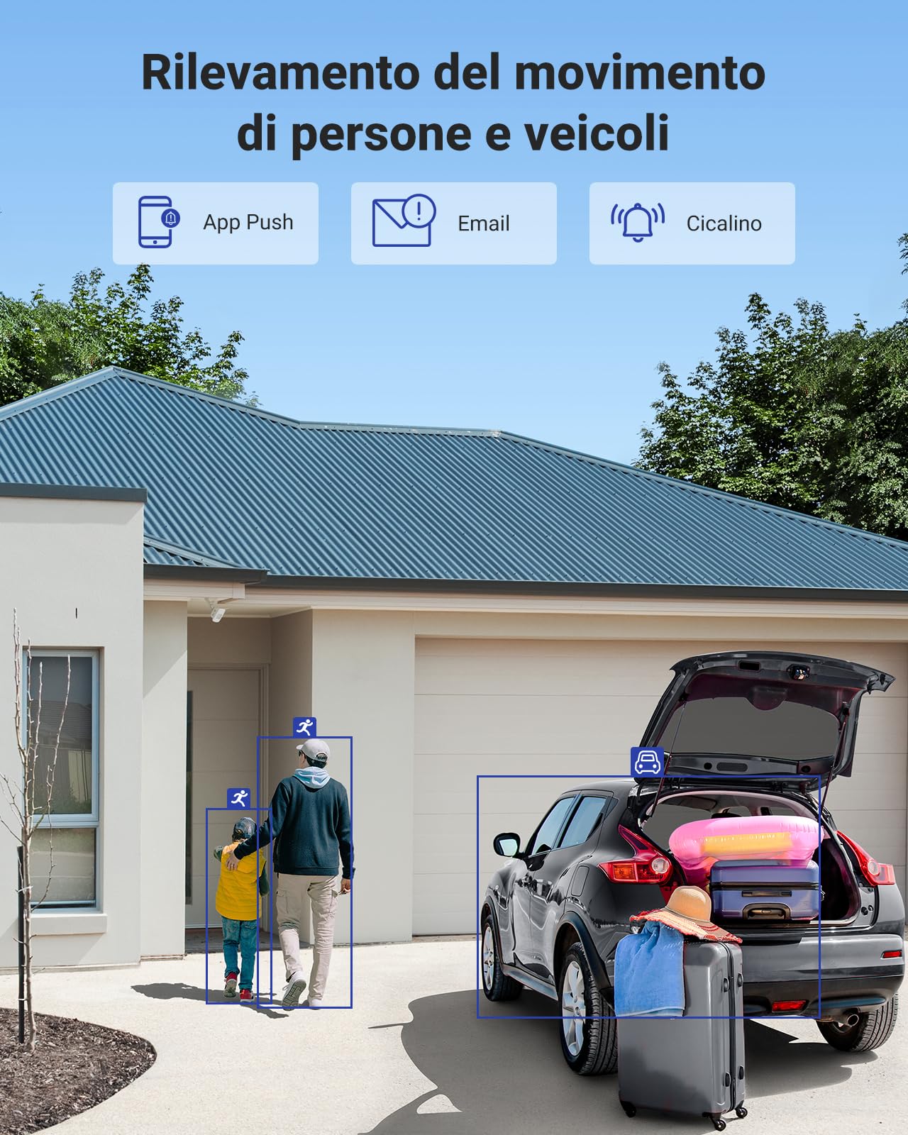 SANNCE Sistema di sicurezza con DVR e 8 telecamere di sorveglianza (standard ONVIF, H.264, CCTV, DVR, P2P, 8 canali AHD, 8 telecamere da 1080p, 2.0 MP, standard di impermeabilità IP66, 36 LED IR)