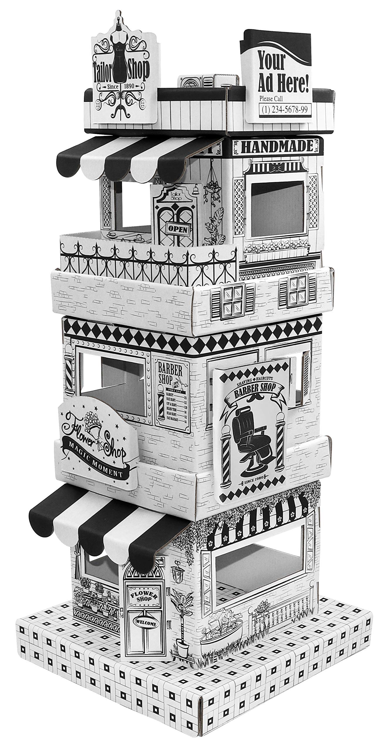 Ricco Kids 3D Cardboard Craft Colouring Mini Playhouse (Mini Stores)