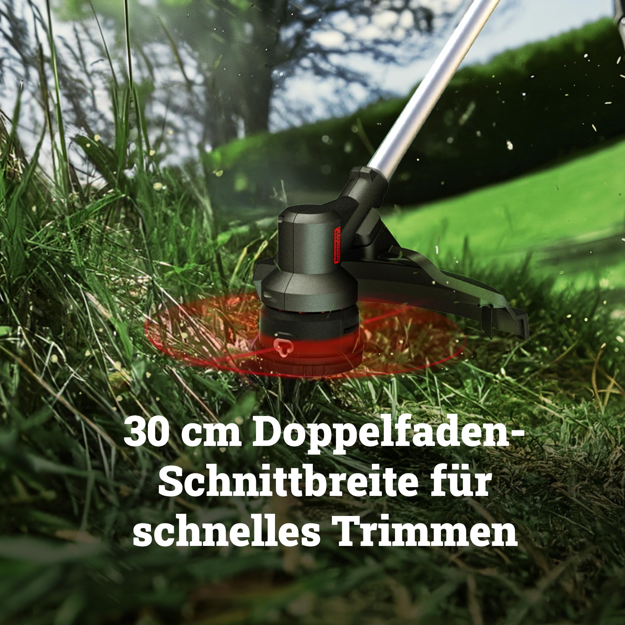WORX WG082E.9 Akku-Sense 20V, 600W Brushless Motor, 2-in-1 Rasentrimmer & Freischneider, 30 cm Faden / 25,5 cm Metallklinge, Bike Handle Griff, klappbarer Schaft Ohne Akku & Ladegerät