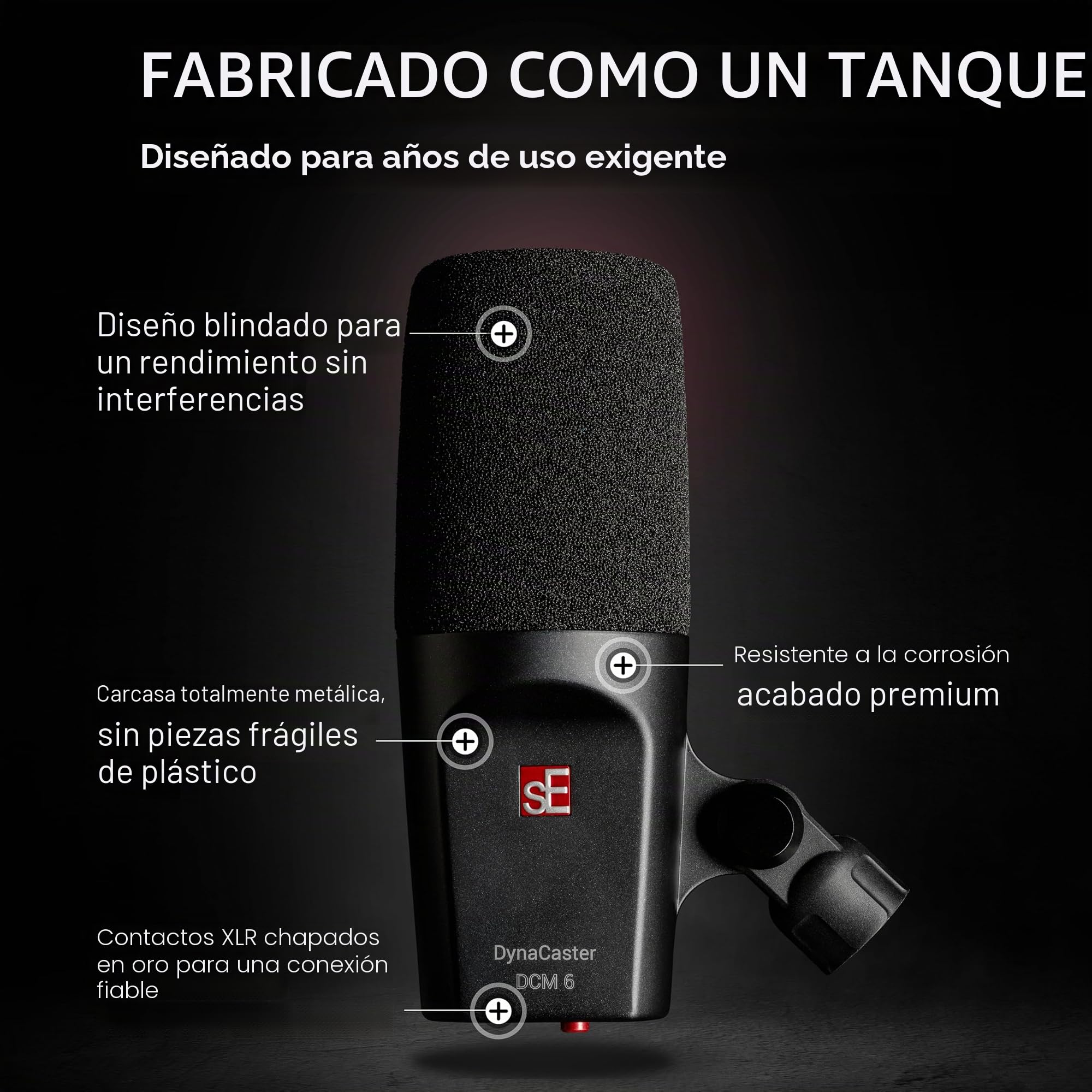 SE Electronics DCM6 Dynacaster DCM 6 - Micrófono de transmisión, Color Negro
