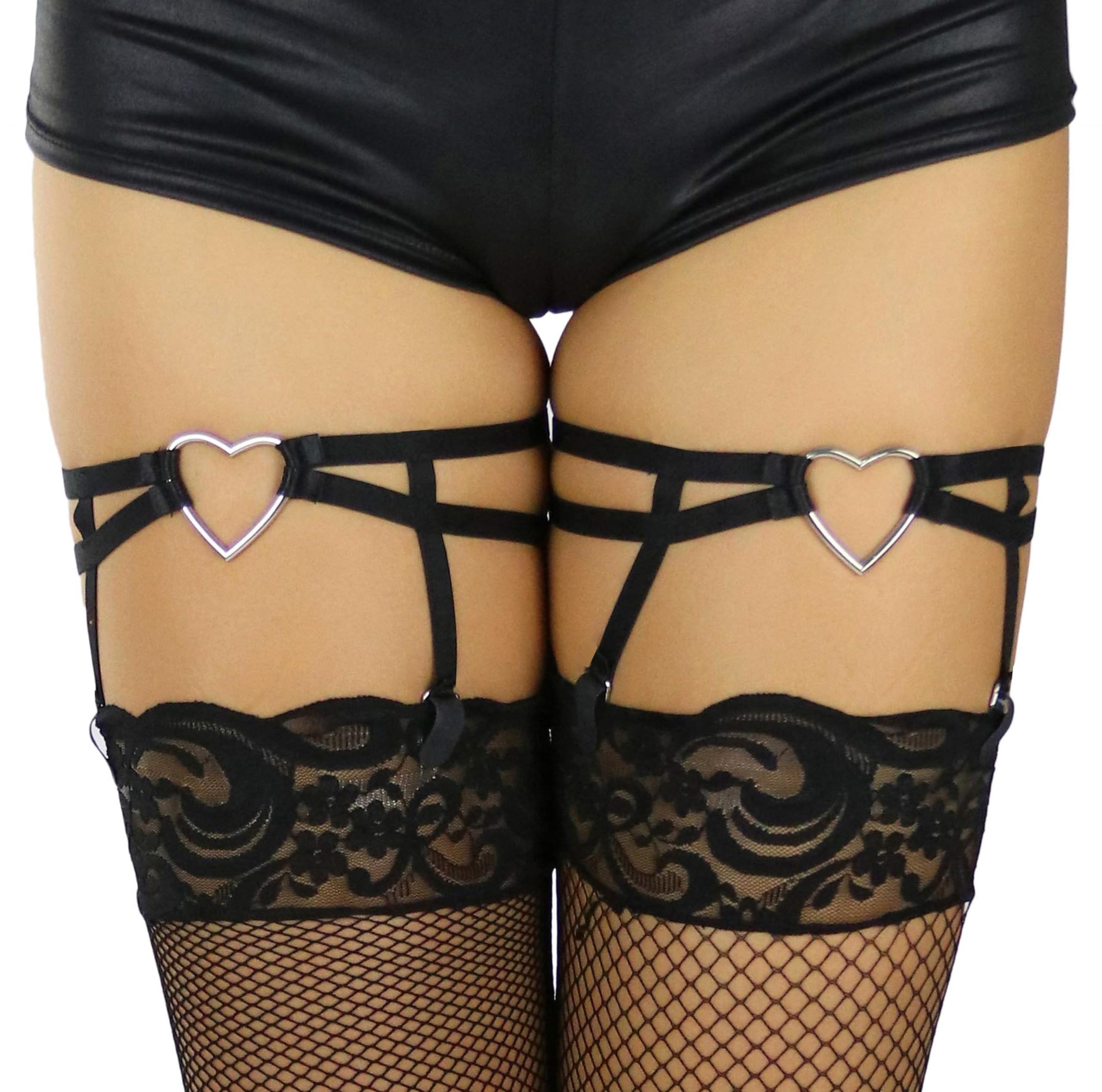 ToBeInStyle - Suspender con corazón para mujer - Negro - Talla única
