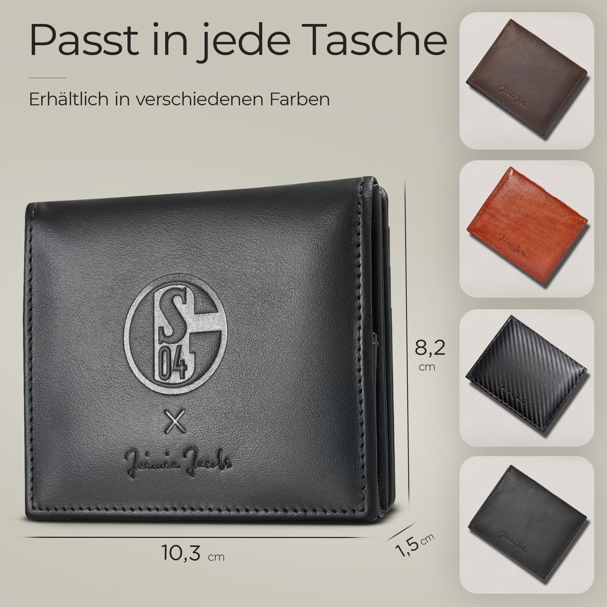 Jaimie Jacobs FC Schalke 04 X Flap Boy Magic Wallet Geldbeutel aus Leder S04 Fanartikel (Mit Münzfach)
