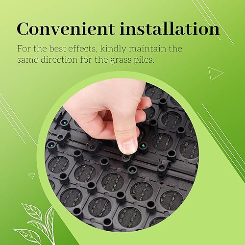 Miniatura 6 de Golden Moon Tapete de césped artificial baldosas entrelazadas autodrenante 1 x 1 pies 15 pulgadas de altura del pelo 6 unidades