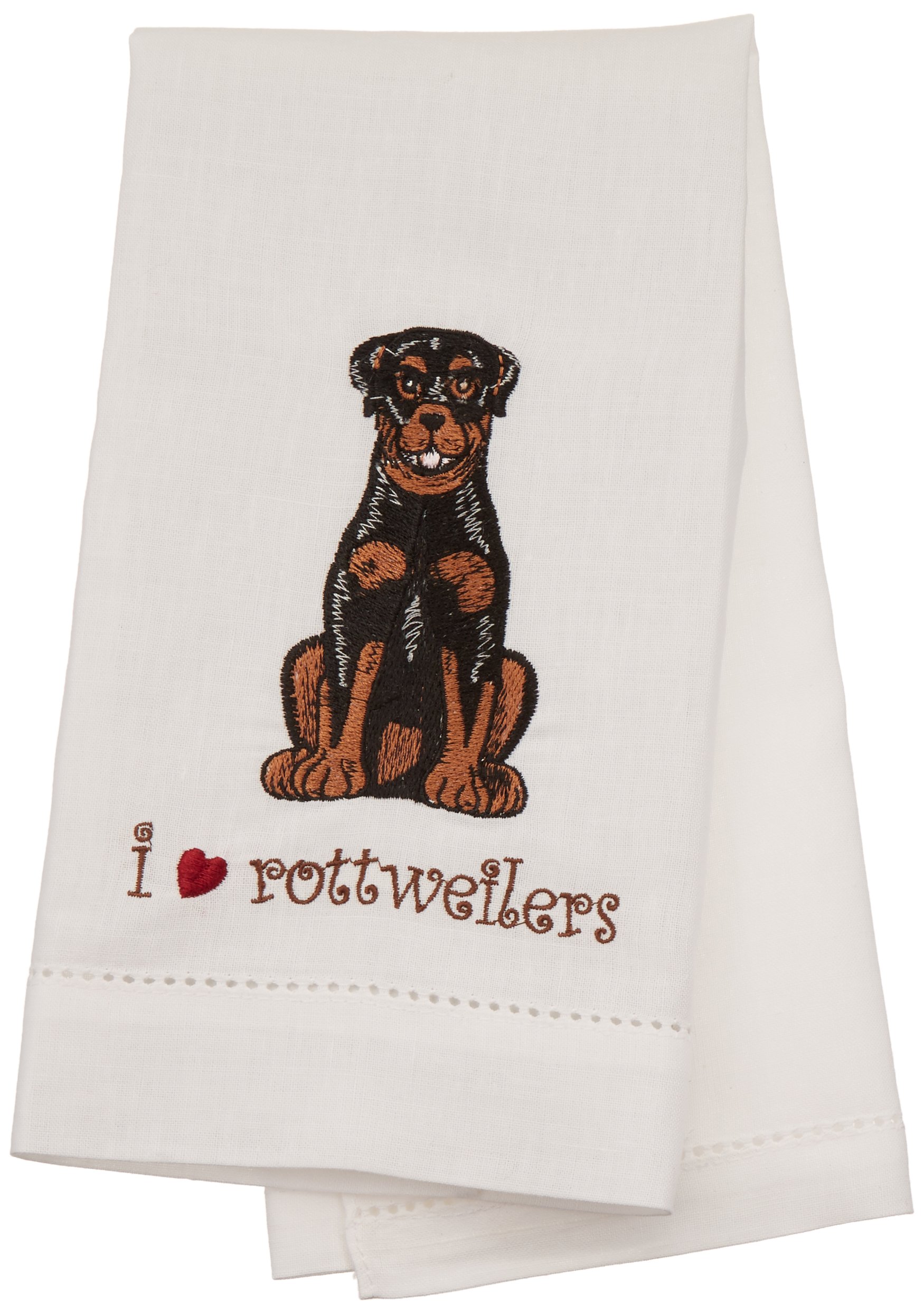 Rescue Me Now Rottweiler Tea Towel, 11 by 7-Inch, Embroidered