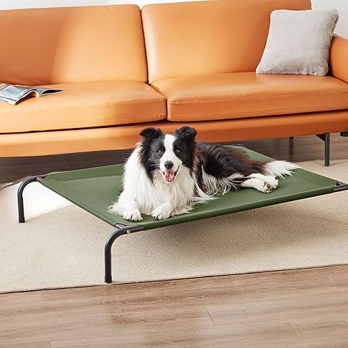 Miniatura 9 de Love's cabin Cama elevada para perros refrescante para perros grandes, portátil para interiores y exteriores, cuna elevada para mascotas y gatos,