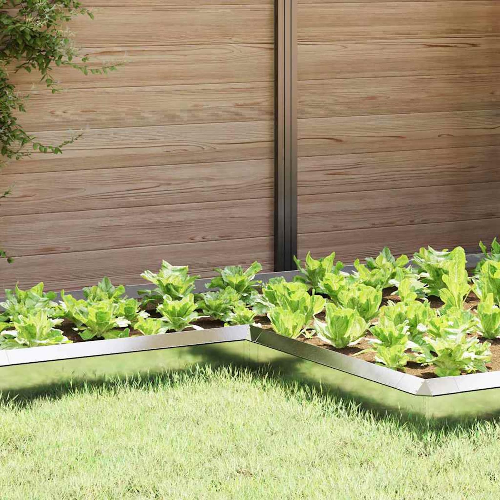 Schneckenzaun Silber, 10 x 10 x 25 cm, Edelstahl, für Garten und Terrasse