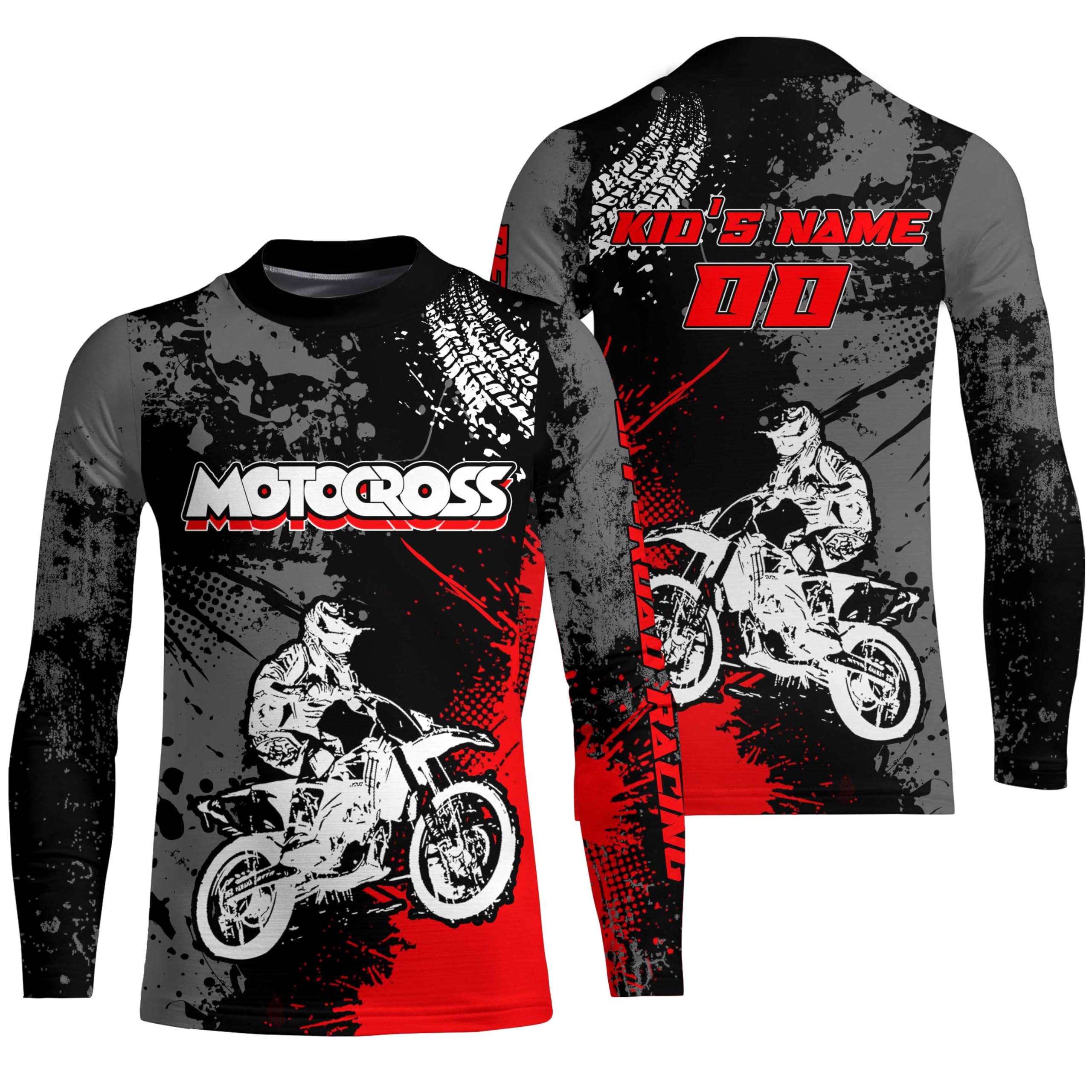 Personalized Motocross Racing Jersey UPF30+ Dirt Bike Shirt Men Women Kid MX Off-Road XM19 (Kid Jersey)