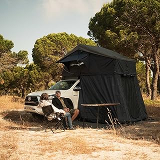 Prime Tech | Autodachzelt Extended Pro L & XL inkl. Vorzelt & 3D-Mesh | Softshell Dachzelt für 2–3 Personen | Skyview, Ripstop-Stoff & schneller Aufbau