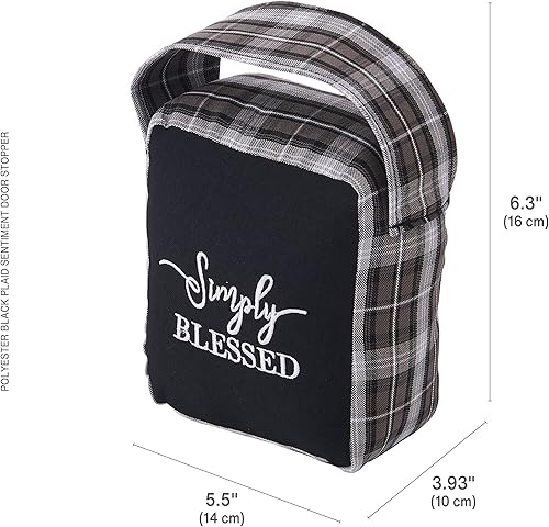 Miniatura 2 de Elements Plaid Simply Blessed - Tope de puerta de tela ponderada, poliéster