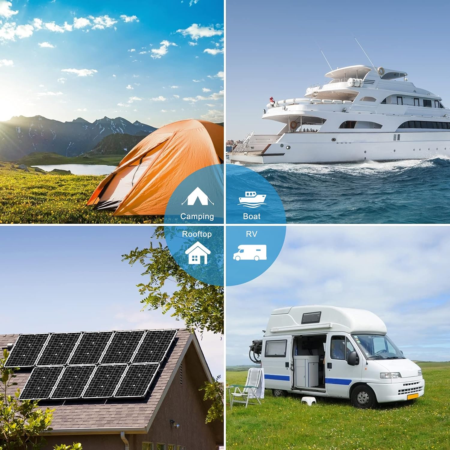 Solar Panel Kit 30W 12V Monocrystalline,Battery Maintainer +10A Solar Charge Controller + Extension Cable with Battery Clips O-Ring Terminal for RV Marine Boat Off Grid System