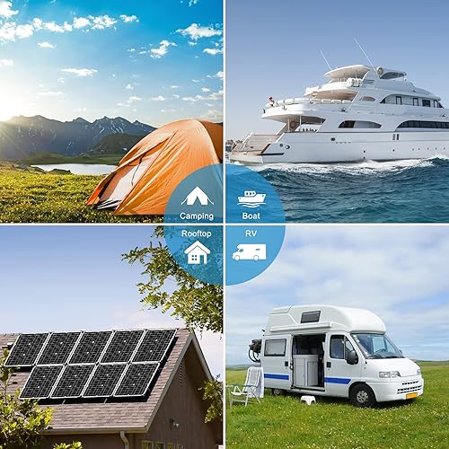 Miniatura 7 de Apowery Kit de panel solar de 30 W 12 V monocristalino, mantenimiento de batería + controlador de carga solar de 10 A + cable de extensión con clips