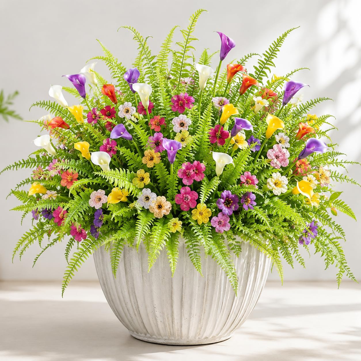 24 Bundles UV Resistant Artificial Flowers for Outdoors, Artificial Plant