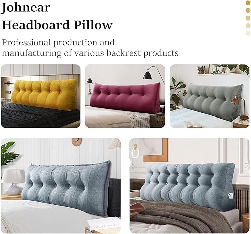 Miniatura 7 de Almohada de cabecera de cuña para dormitorio, almohada de lectura, soporte de espalda para sentarse en la cama, cojín lumbar, posicionamiento