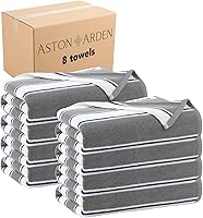 Vista 23 de Aston & Arden Toalla de playa a rayas, extragrande 35 x 70, algodón suave afelpado grueso, 600 GMS, pesada y lujosa para sillas de piscina, centro