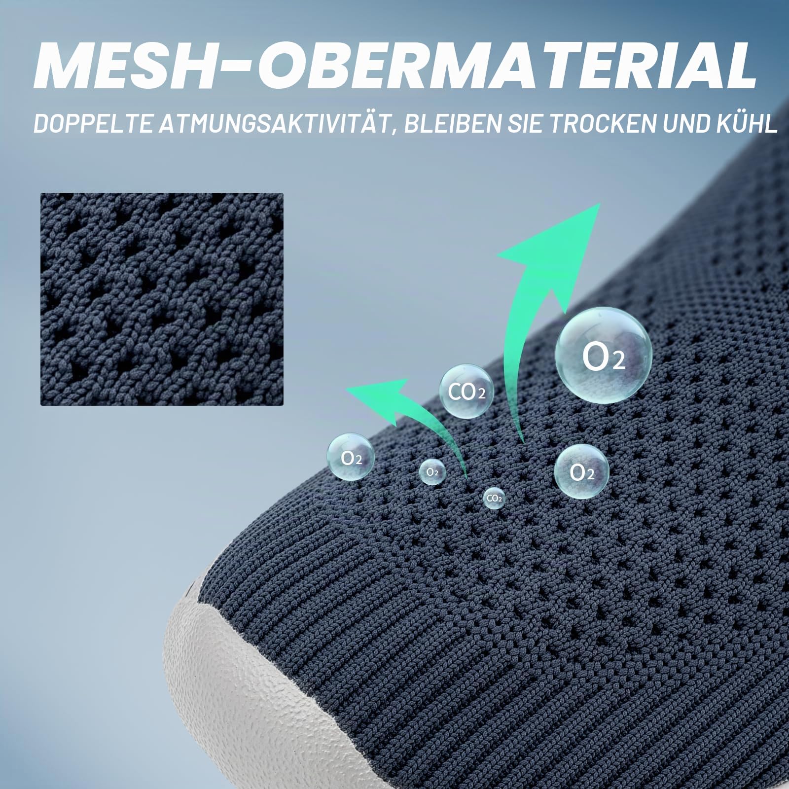 ODCKOI Slip On Sneaker Herren - Hands Free Slipper ohne Schnürsenkel - Atmungsaktive Freizeitschuhe für Gehen, Gym & Alltag - Bequeme Walkingschuhe Leicht & rutschfest