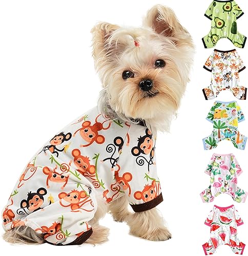 Pijamas para perros pequeños niñas y niños pijamas de forro polar para cachorros ropa de perro de 4 patas para Chihuahua Yorkie de verano ropa