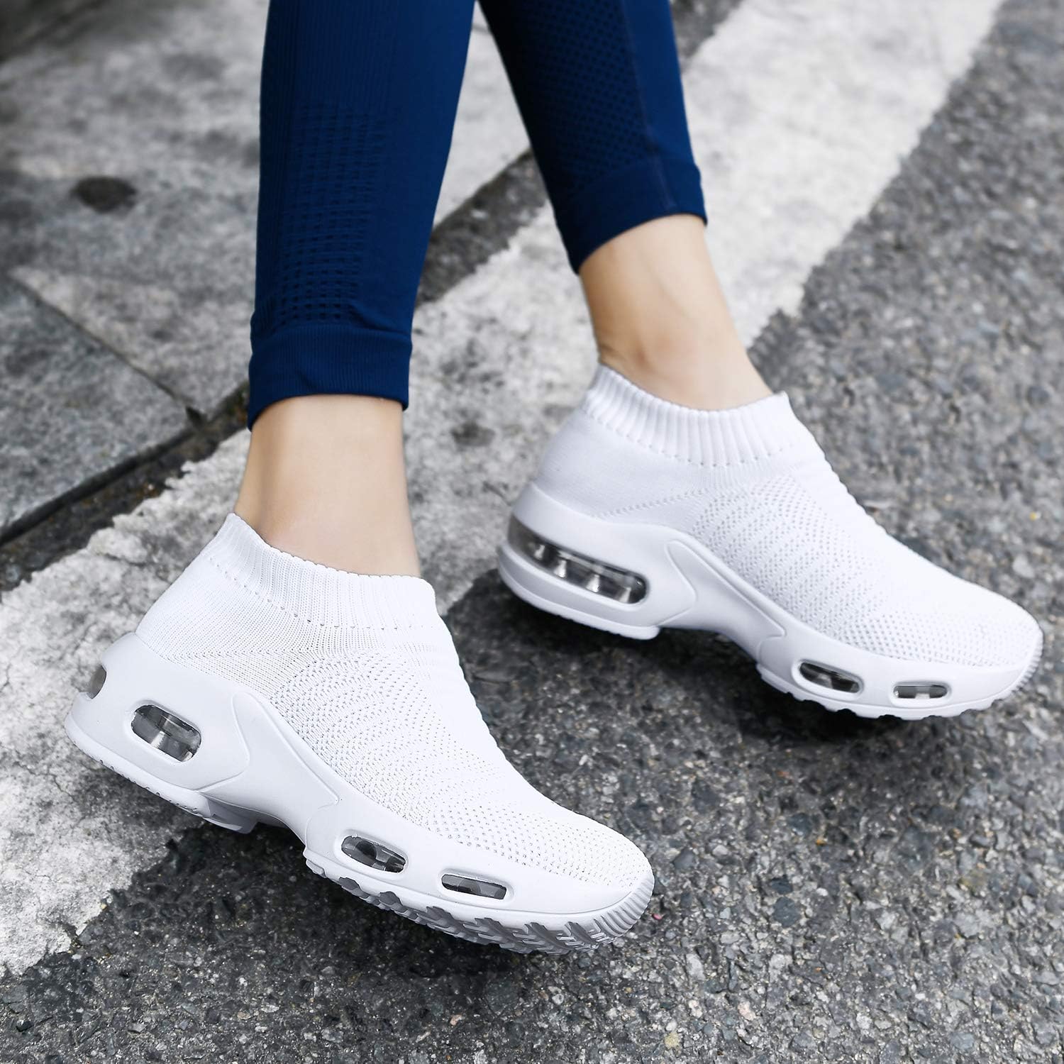 DimaiGlobal Women's Walking Shoes Sock Sneakers Slip On Comfort Mesh Fashion Cushion Lady Girls Modern Jazz Dance Easy Shoes Wedge Platform Loafers - Image 2