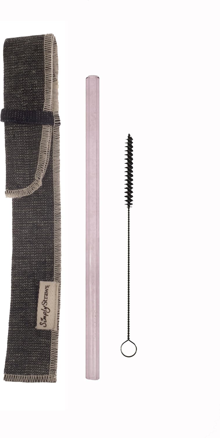 Simply Straws Single Sleeve Set, 1 Classic 8Inch Pink