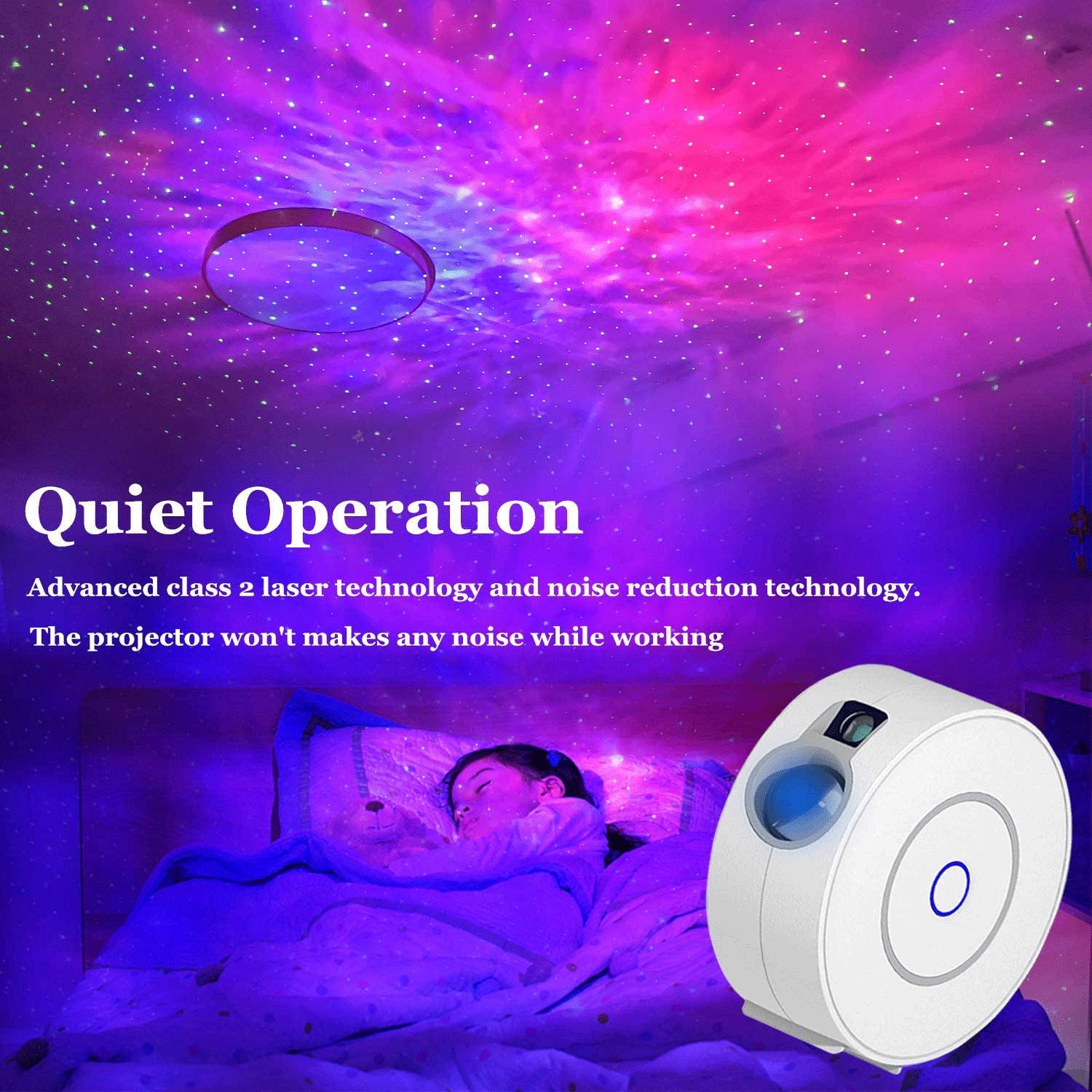 Inteligentny projektor gwiazd WiFi, lampka nocna LED, gwiaździste niebo, praca z Alexa, aplikacja i sterowany głosem, do pokoju gier, sypialni, kina domowego, dekoracja, prezenty walentynkowe