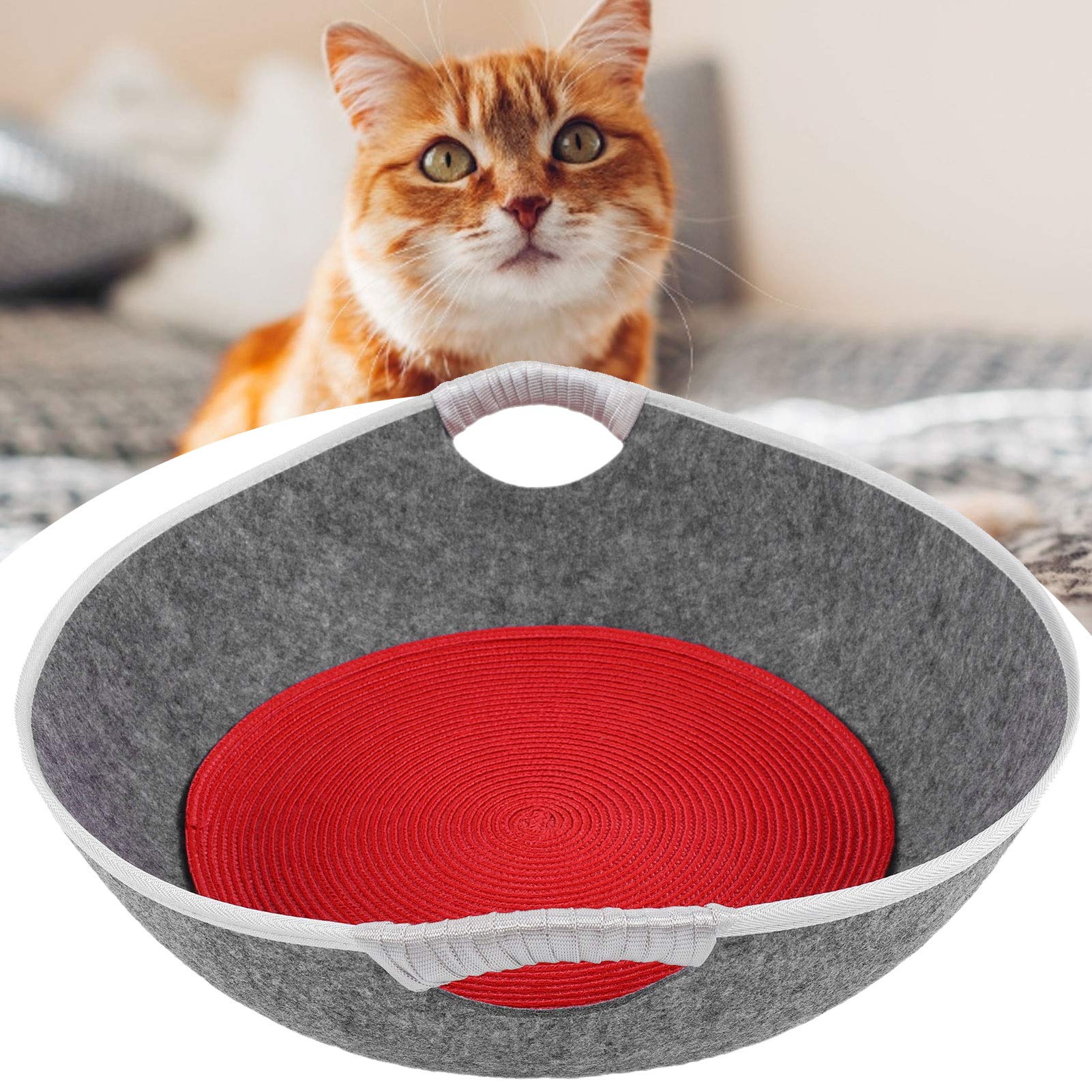 Hidyliu Cuccia Universale per Lettiera per Gatti, in Morbido Feltro, per Uso Interno, 48 Cm X 45 Cm, Perfetta per Pisolini Comodi (Grigio)