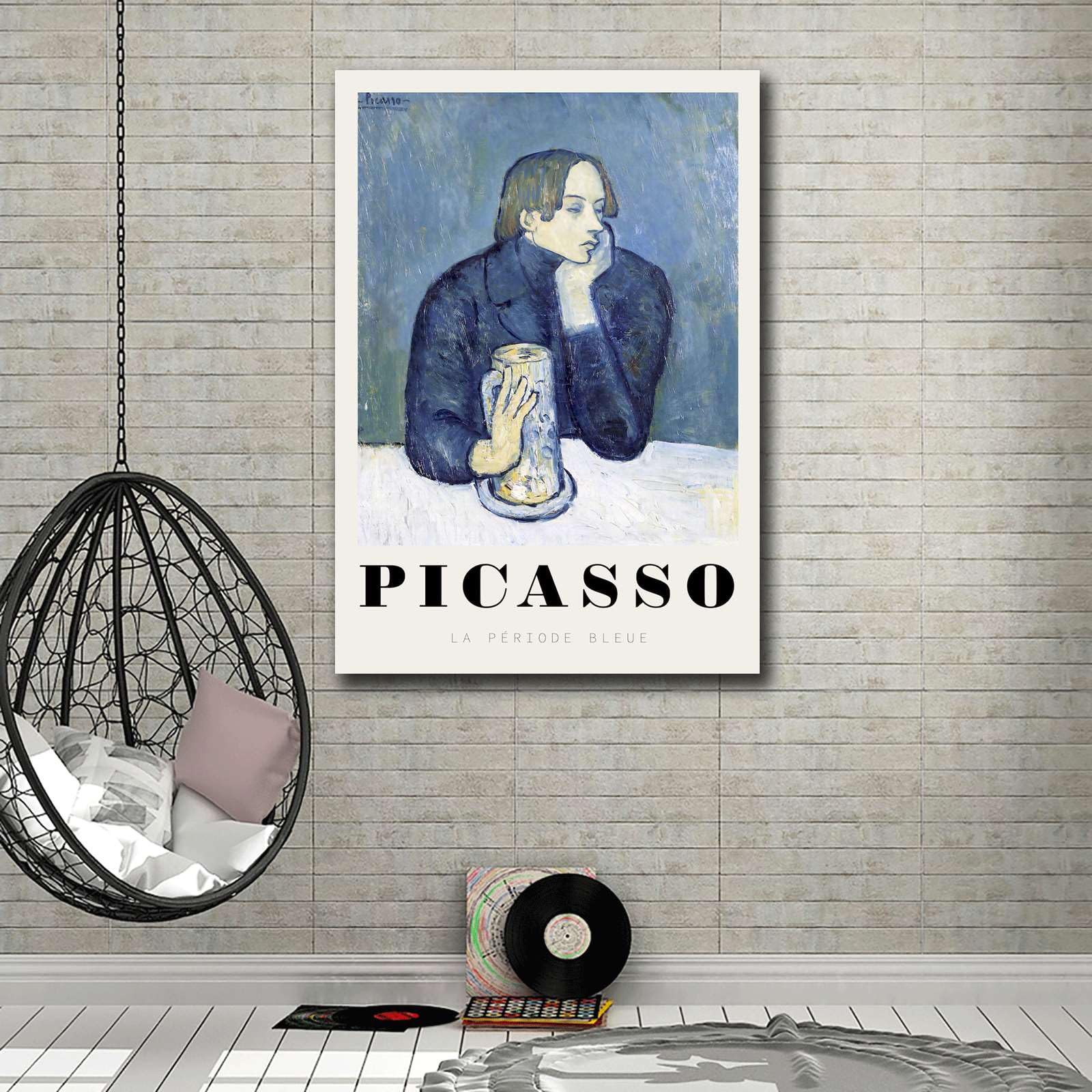 Amazon.com: SFXLUCART Poster Decorative Canvas Painting The Blue