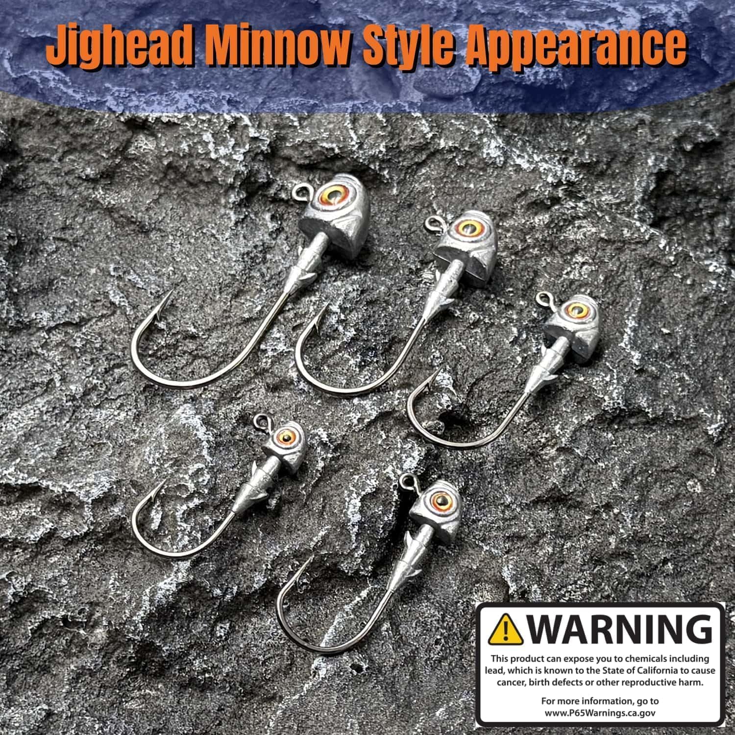Swimbait Jig Heads with 3D Eyes, 15-Pack, Size Assorted, photo 5 of 7