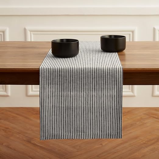 Solino Home Stripe Linen Table Runner 36 inches 100 Pure