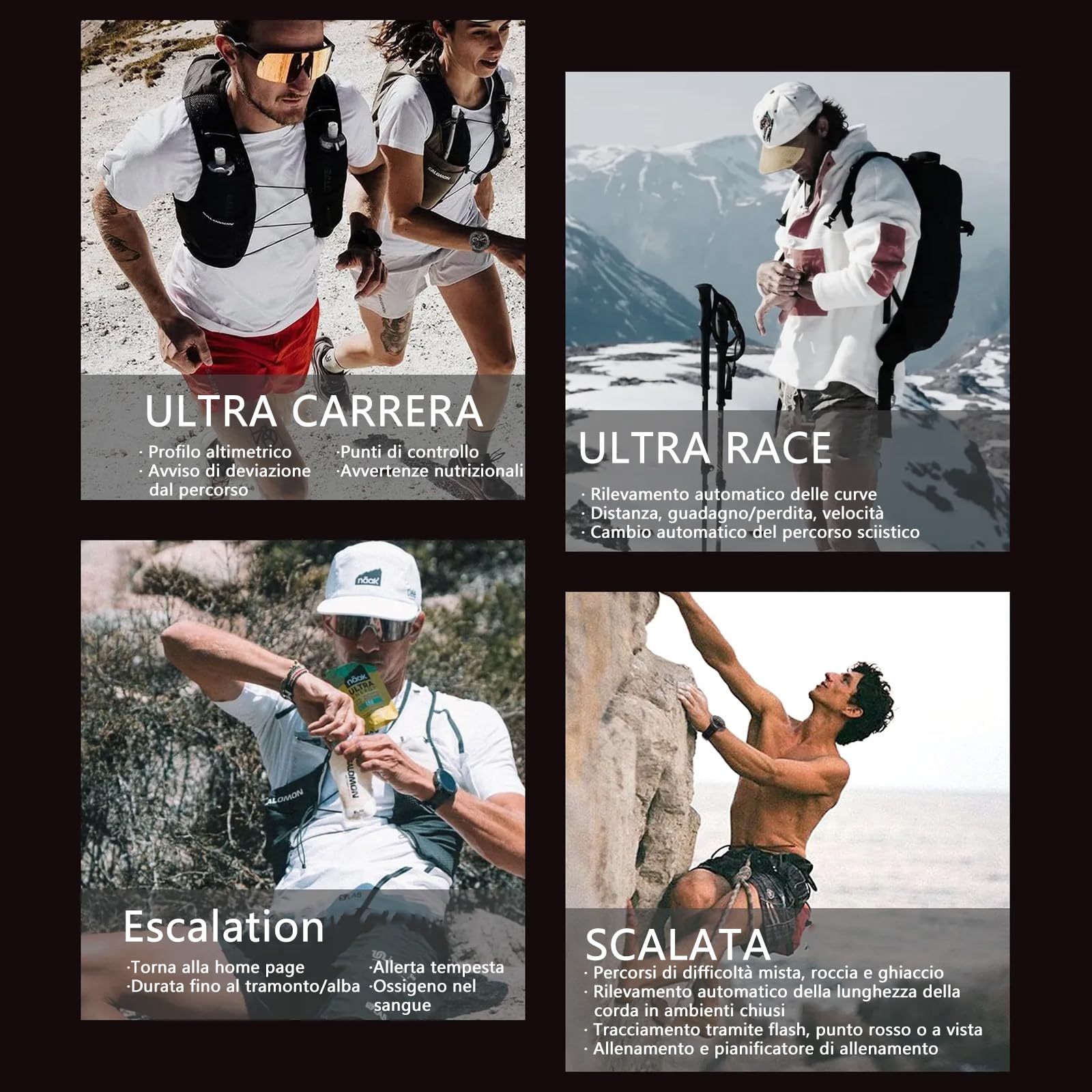 Reiteag Sekoda Gps Sports Smartwatch Doppia Frequenza, Oltre 170 Dati Su Fitness E Salute, Durata Della Batteria Di 15 Giorni, Frequenza Cardiaca E Spo₂, Impermeabile, (nero)