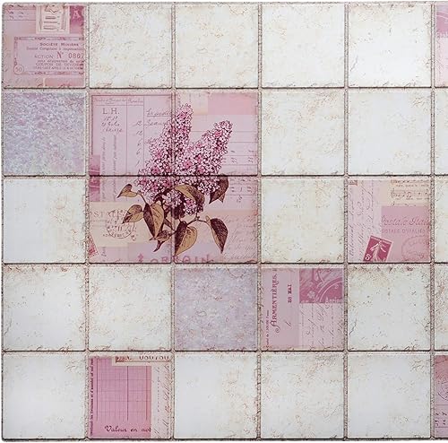 Dundee Deco Panel de pared 3D de PVC con diseño de lilas sintéticas rosadas, 3.2 pies x 1.6 pies (37.8 in x 18.9 in), diseño de interiores, muestra