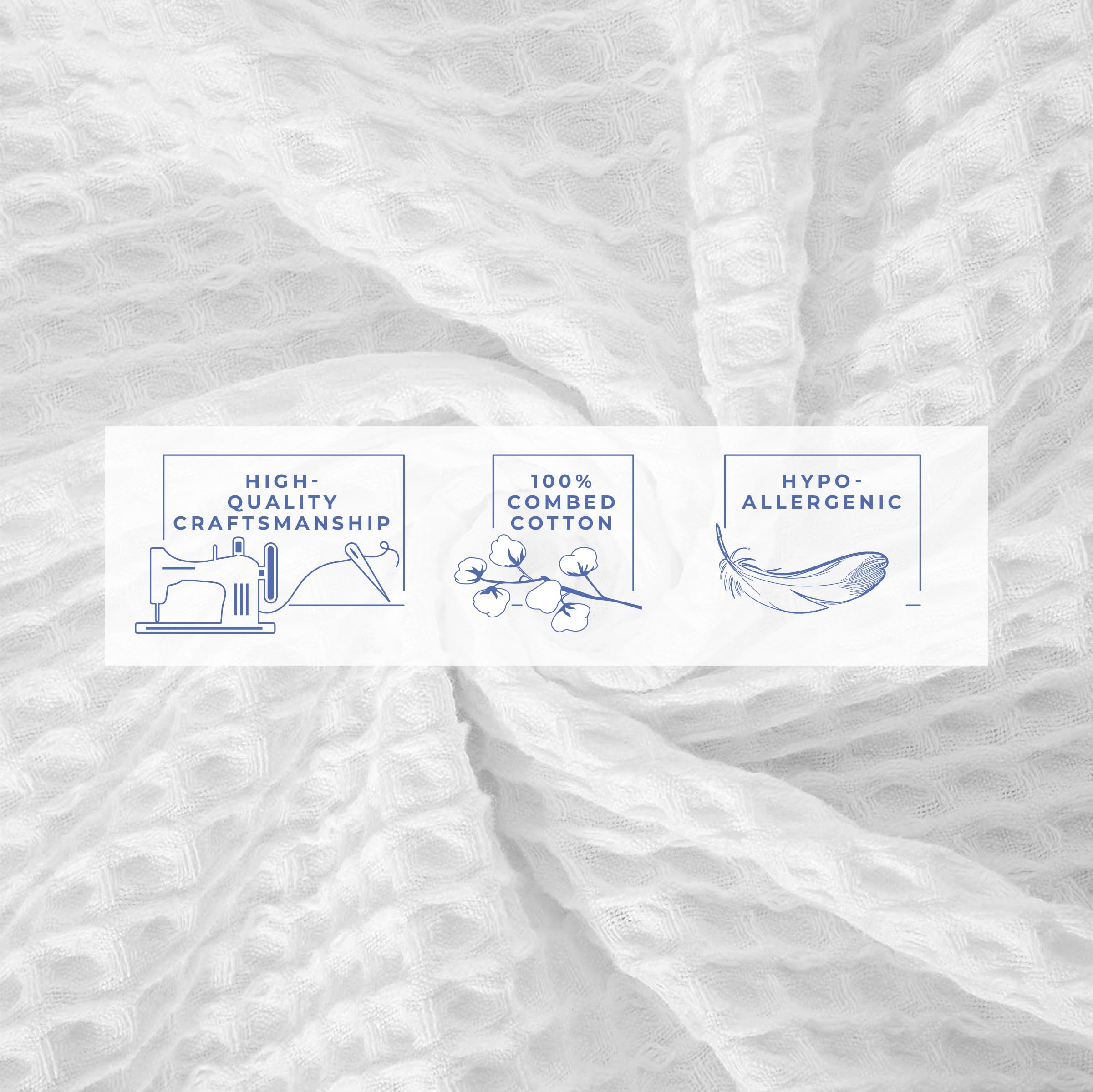Manta Ligera De Punto Gofre 100 % Algodón Para Todas Las Estaciones, Tamaño Matrimonial/queen, Color Marrón Liso, Marfil, Cálida, Acogedora, Suave Al Tacto, Lavable A Máquina, Manta Para Cama O Sofá