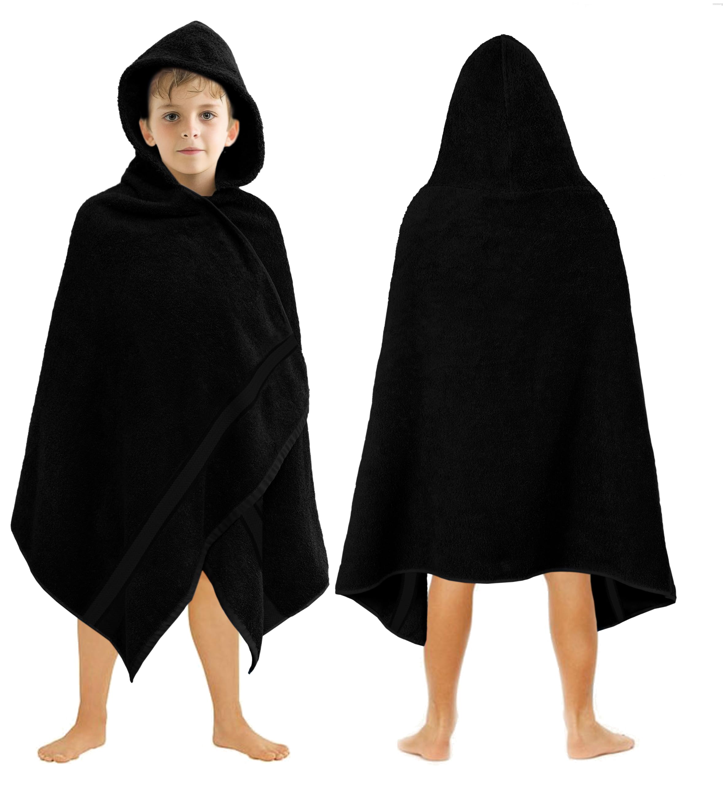 ORIGINAL KIDS Hooded Bath Towel Wrap - Ultra Soft 100% Cotton Terry Large Oversized Hooded Kids Towel - Toddler Big Kid Shower Pool Beach Towel -