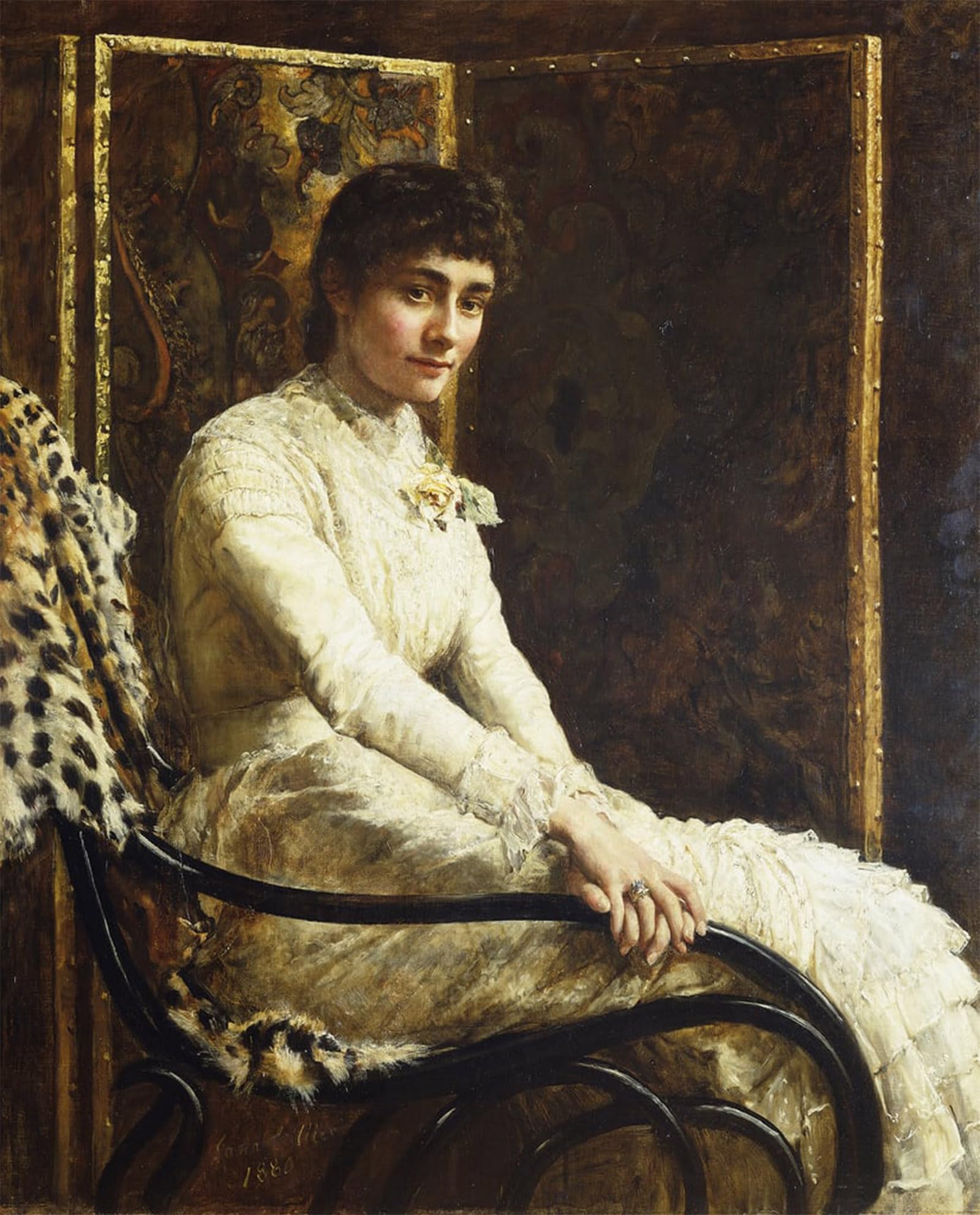 POSTERIIk Famous Modern Artwork Art Mural Portrait of the Artist by John Collier Oil Paintings Pictures for Home Decor 60x90cm