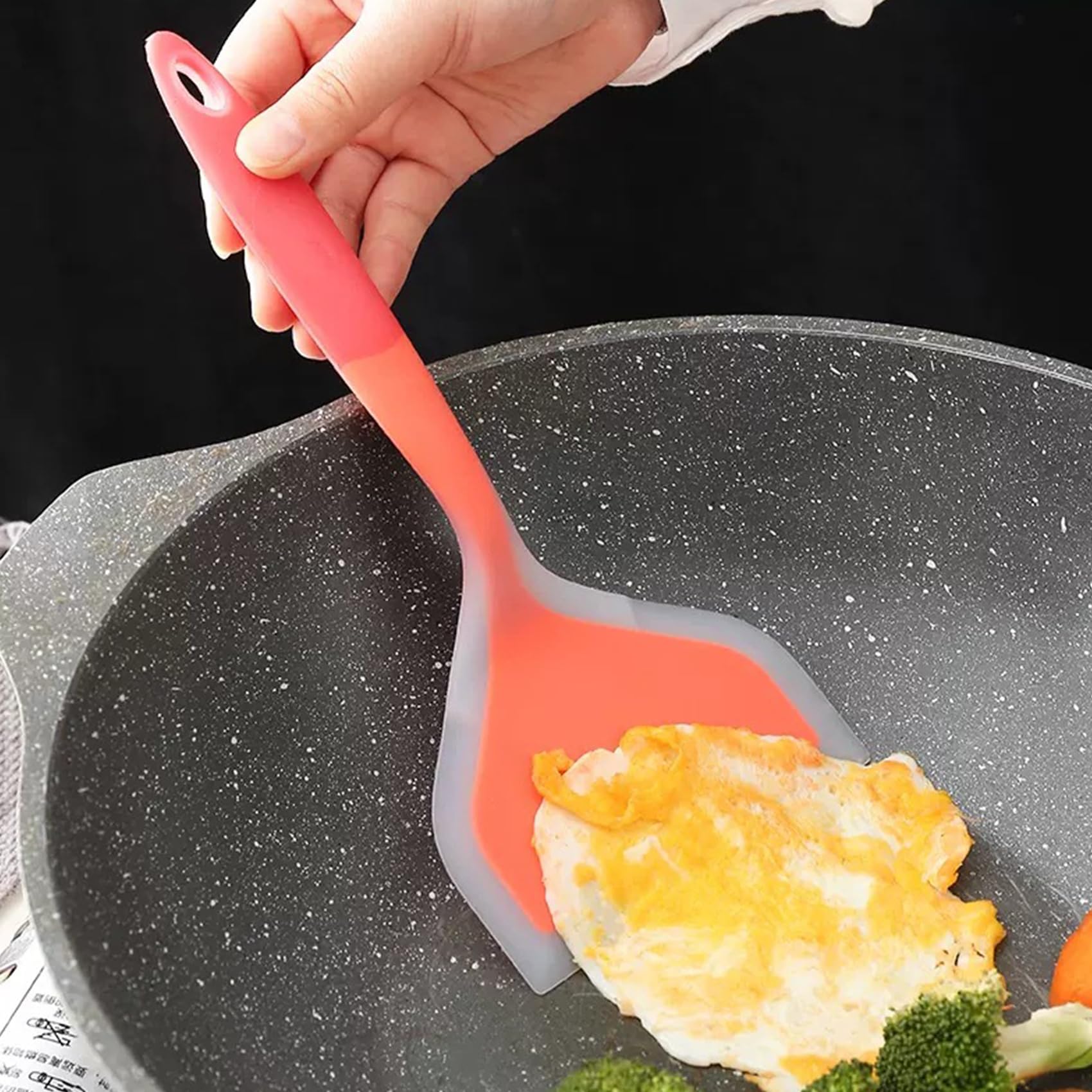 2Pcs Silicone Pancakes Wide Spatula Non-Stick Cooking Safe Flexible Turner Heat Resistant Kitchen Flipper Fried Shovel Cookware for Egg Fish Pizza Cookie Omelette, Dishwasher Safe BPA-Free - Image 3