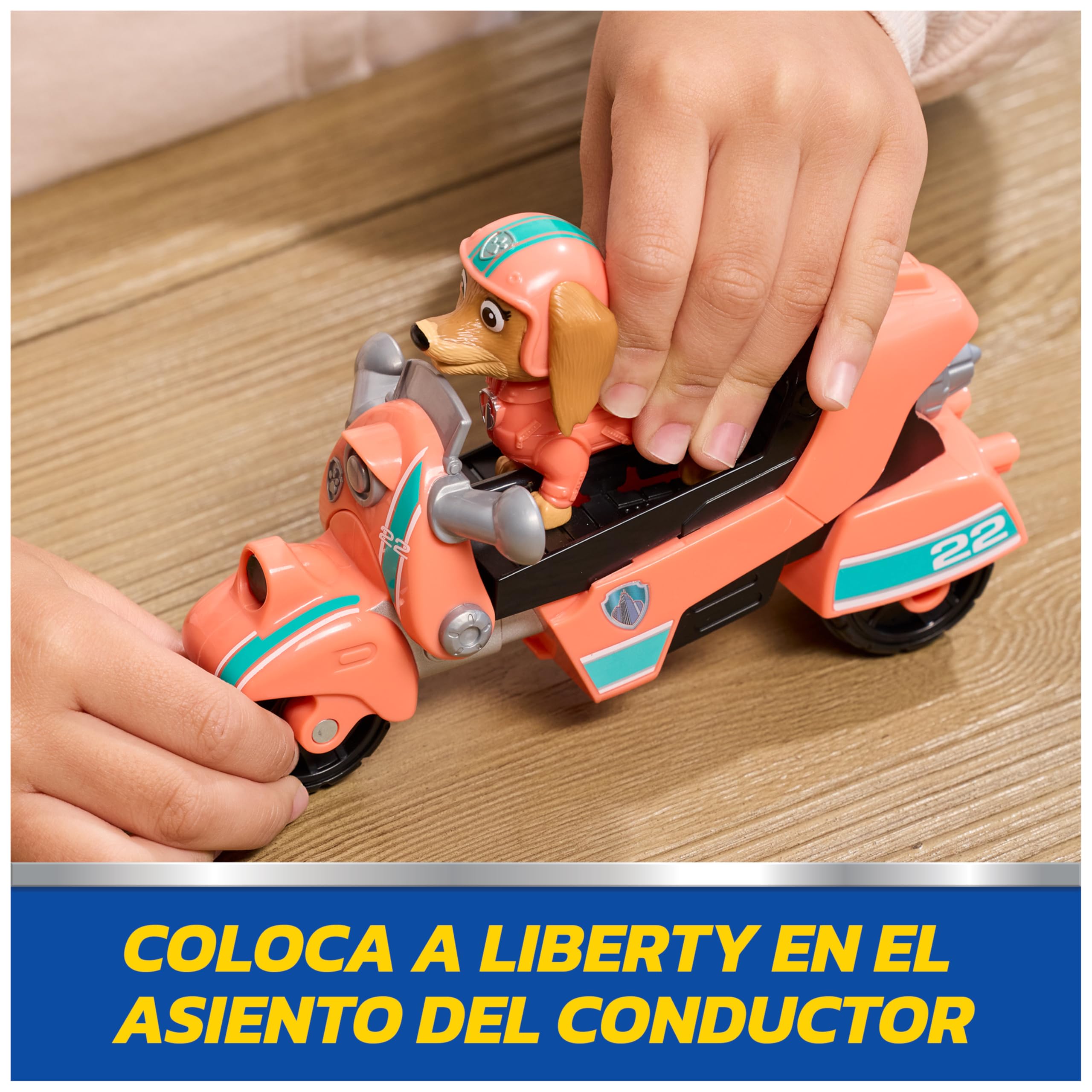 Paw Patrol Patrulla Canina - Pack Moto de Rescate y Figura Liberty, Fabricado con Plástico Reciclado - Patrulla Canina Juguetes - Regalo Niño 3 años + - Juguetes Niños 3 años