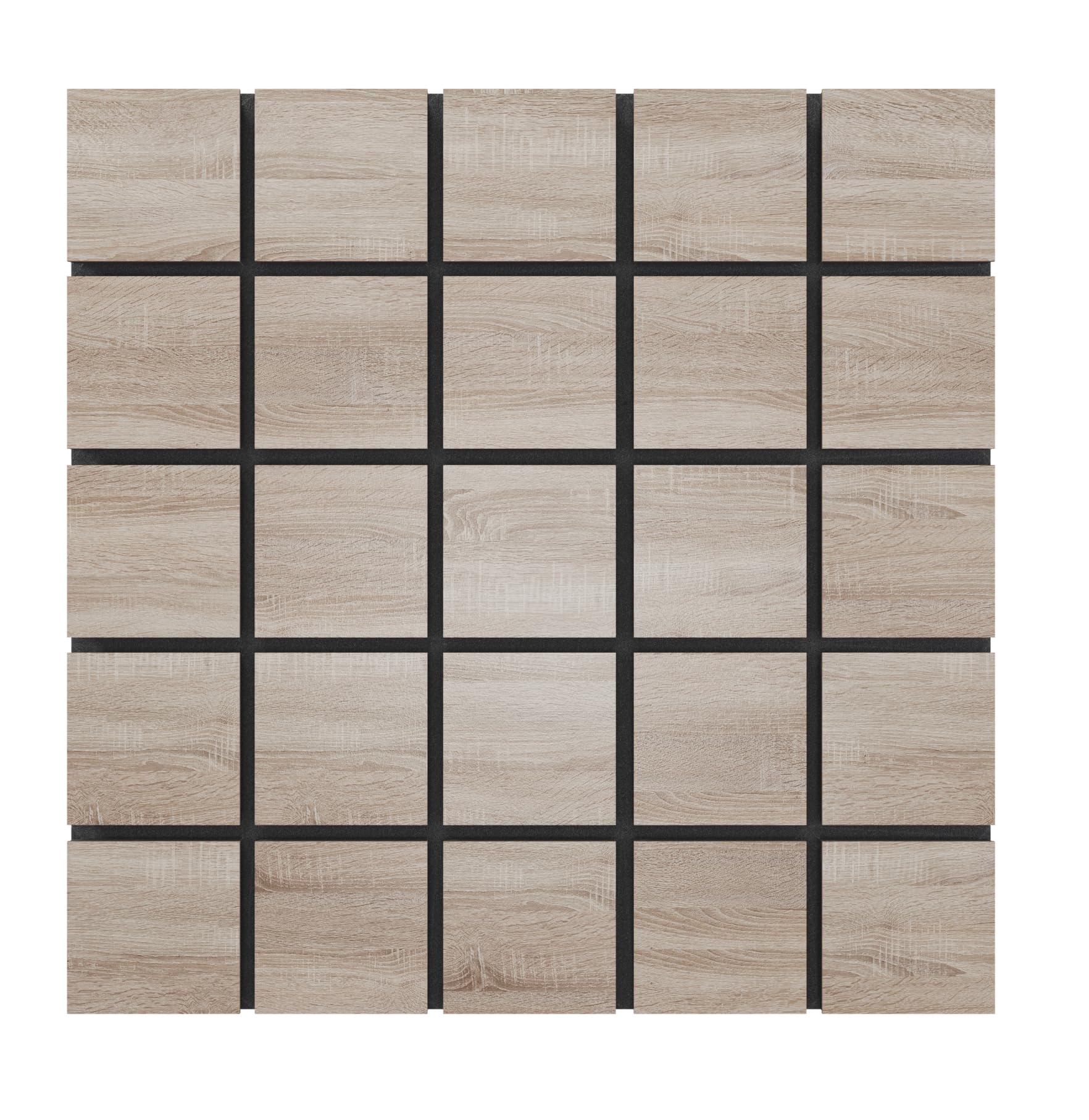 Panel pochłaniająco-dyfuzyjny dźwięku | 50x50x5 cm | Pochłanianie - Dyfuzja - Odbicie - Izolacja akustyczna | Płyty kolorowe: (x2 GRID, Sonoma)