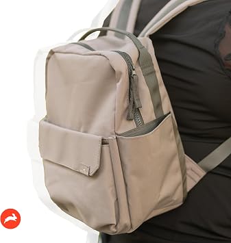 Mini Roo Diaper Bag Backpack, Truffle Brown Baby Bag - 6 Pocket Everyday