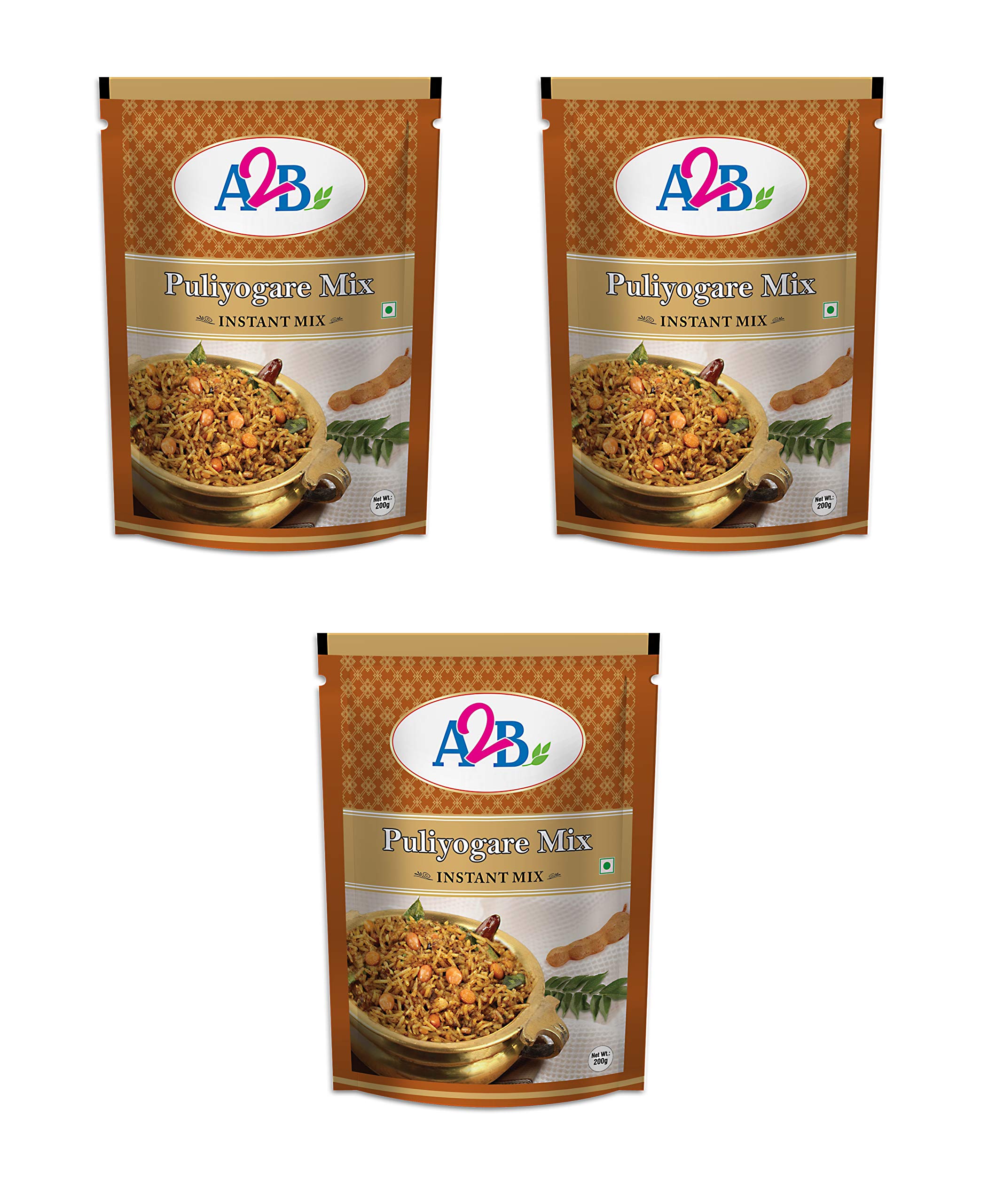Adyar Anand Bhavan Sweets and Snacks A2B Puliyogare Tamarind Rice Mix (3 x 200 g) (B07VS844Q6) Amazon Price History, Amazon Price Tracker