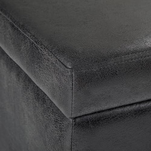 Miniatura 156 de Otomana rectangular de almacenamiento de cuero sintético Simpli Home Avalon., Cuero, Marrón Azul,Marrón Chocolate,Cloud gris,Gris oscuro,Azul