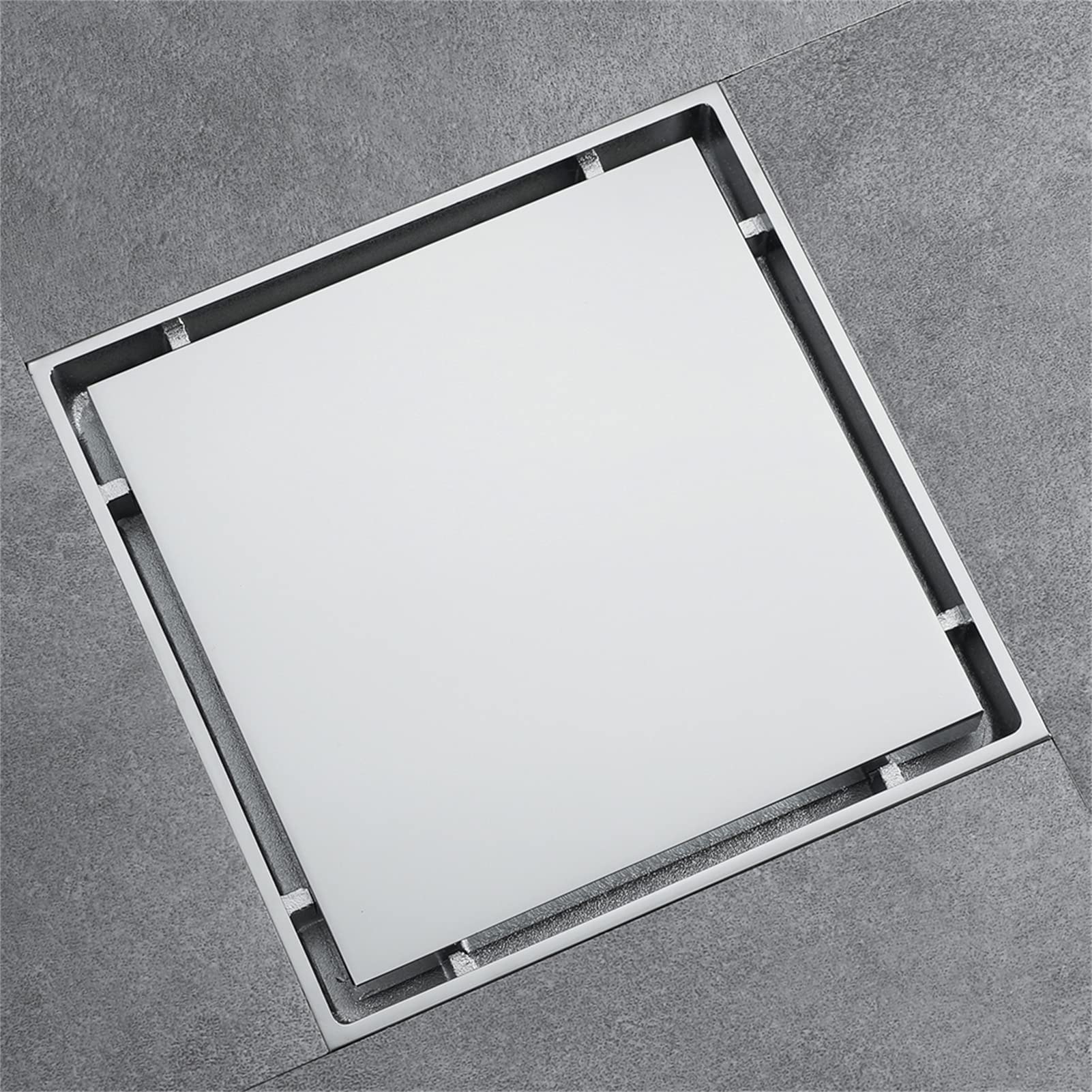 Drenaje de piso de ducha de 6 pulgadas, acero inoxidable 304, drenaje de piso cuadrado con cubierta de rejilla extraíble para azulejos para evitar olores