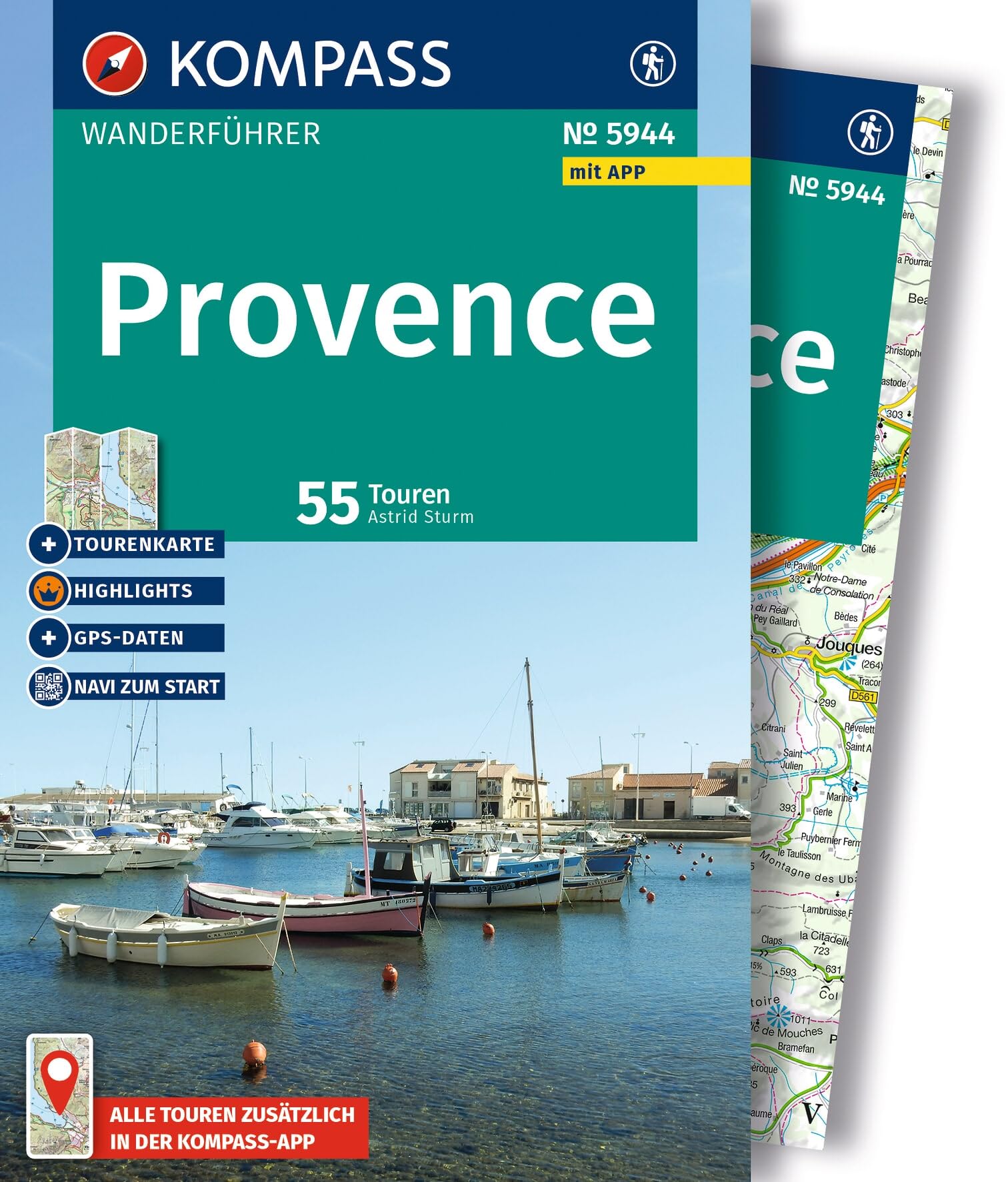 KOMPASS Wanderführer Provence, 55 Touren mit Extra-Tourenkarte: mit Touren und GPS-Daten in der KOMPASS-App